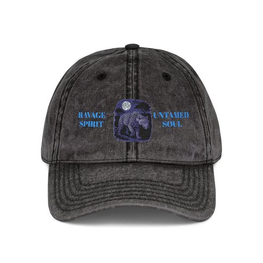 RAVAGE SPIRIT UNTAMED SOUL Vintage Embroidered Cap - Nostalgic Style Hat for Casual Outings, Perfect Gift for Friends & Family, Retro Cap for Outdoor Adventures