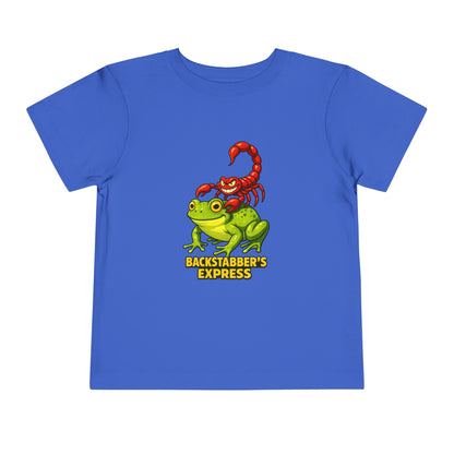 Toddler Tee — 'Backstabber's Express' Scorpion & Frog Funny Kids Shirt