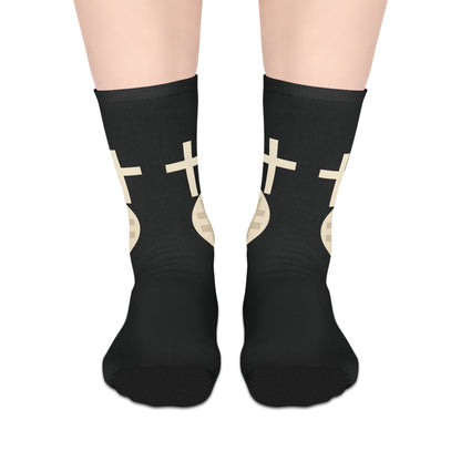Calvary Cross Stylish Mid-length Socks with Bold Graphic Design - Perfect for Casual Wear, Gifts, and Everyday Comfort, Footwear, Unisex