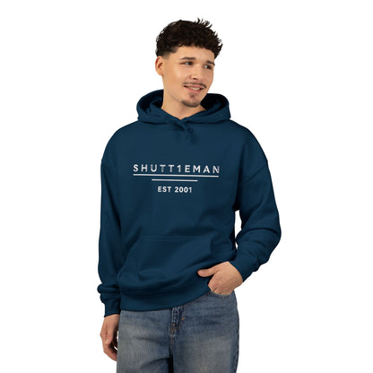 Shutt1eman EST 2001 Minimalist Logo Hoodie — Organic Relaxed Fit