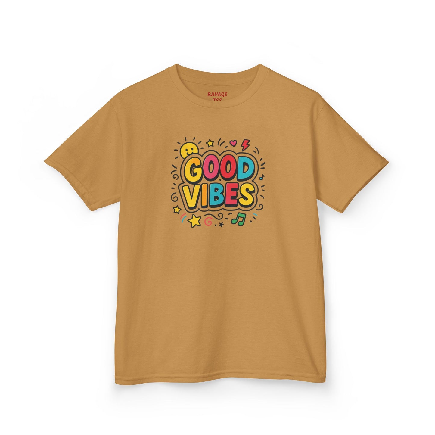 Kids Good Vibes T-Shirt – Fun Graphic Tee with Positive Message, Cool Summer Outfit, Birthday Gift for Children