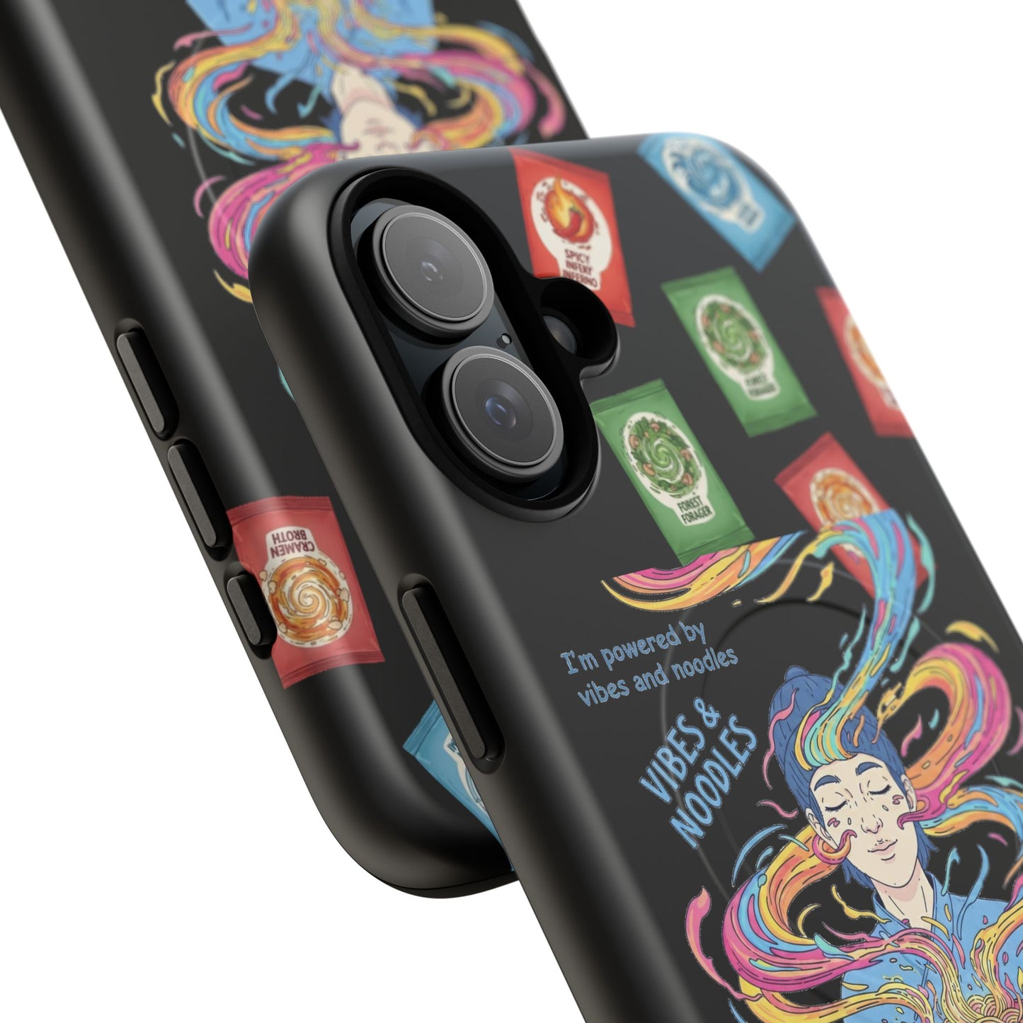 Noodle Lover Phone Case: Vibrant Cute Foodie Magnetic Anime Style