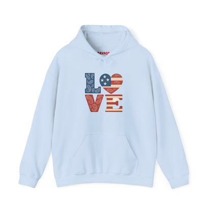 Unisex Hooded Sweatshirt with 'LOVE' Design - Cozy Gift for Friends, Valentine's Day, Casual Wear, Relaxation, Everyday Use