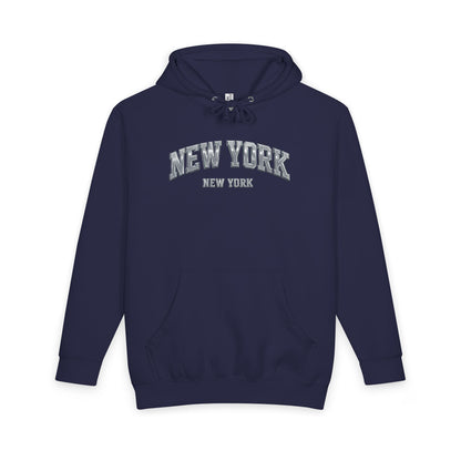 New York Arch Logo Hoodie — Vintage Collegiate Pullover