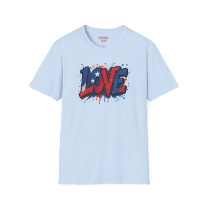 "Freedom & Love" Tee: Unisex 4th of July Graphic Shirt Gift