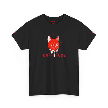 CAT-TITUDE Unisex Heavy Cotton Tee | Funny Cat Shirt