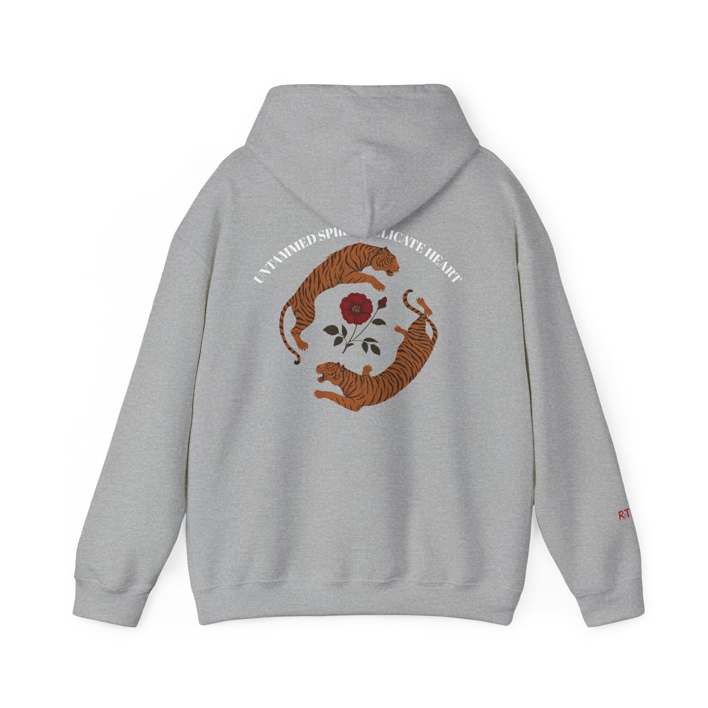 Black Tiger & Rose Graphic Hoodie