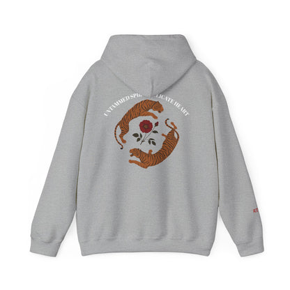 Black Tiger & Rose Graphic Hoodie