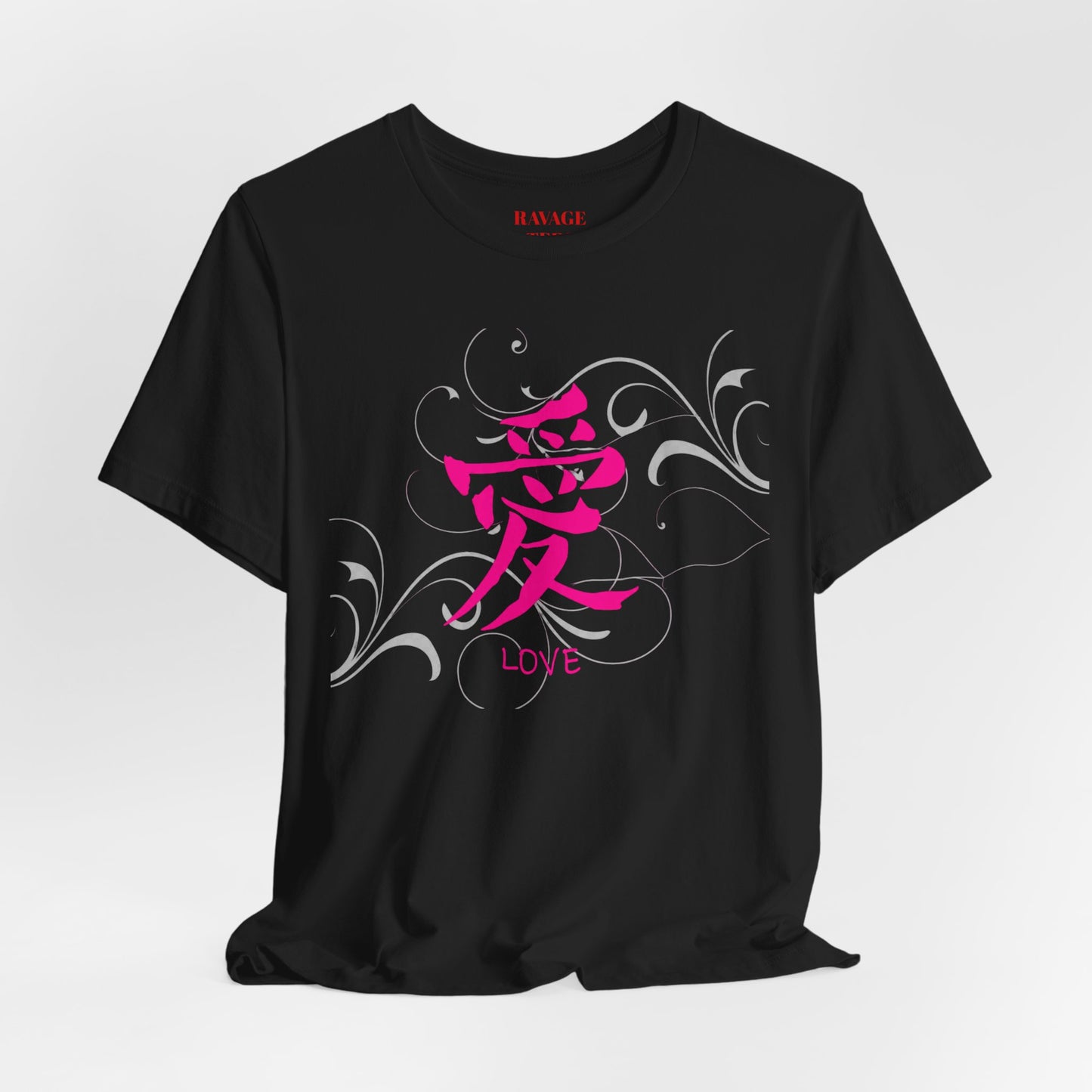 Love Kanji — Pink Asian Calligraphy Tee