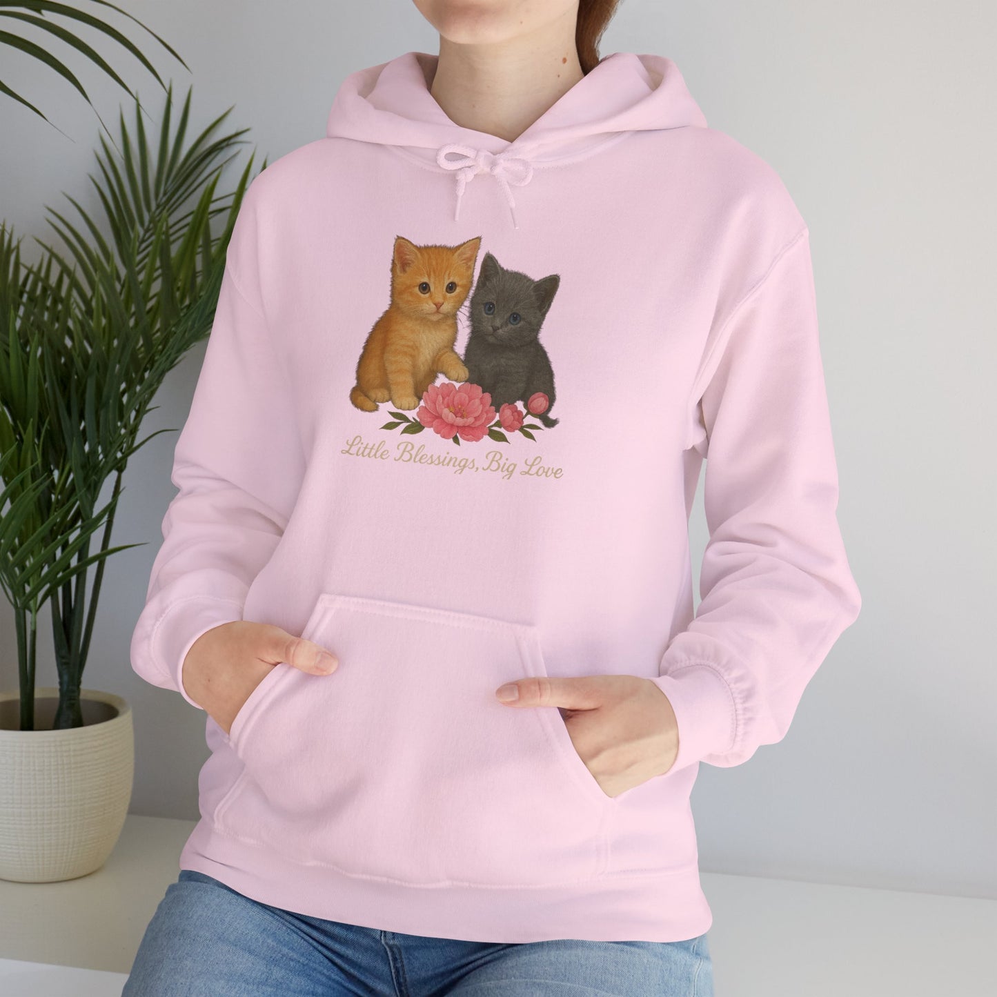 Kitten Pair Hoodie — "Little Sunshine, Big Purrs" Cute Cat Graphic Pullover