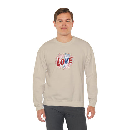 Patriotic Love Sweatshirt | Unisex Crewneck, Cozy Top for Celebrations, Gifts, Independence Day, Casual Style, Everyday Comfort