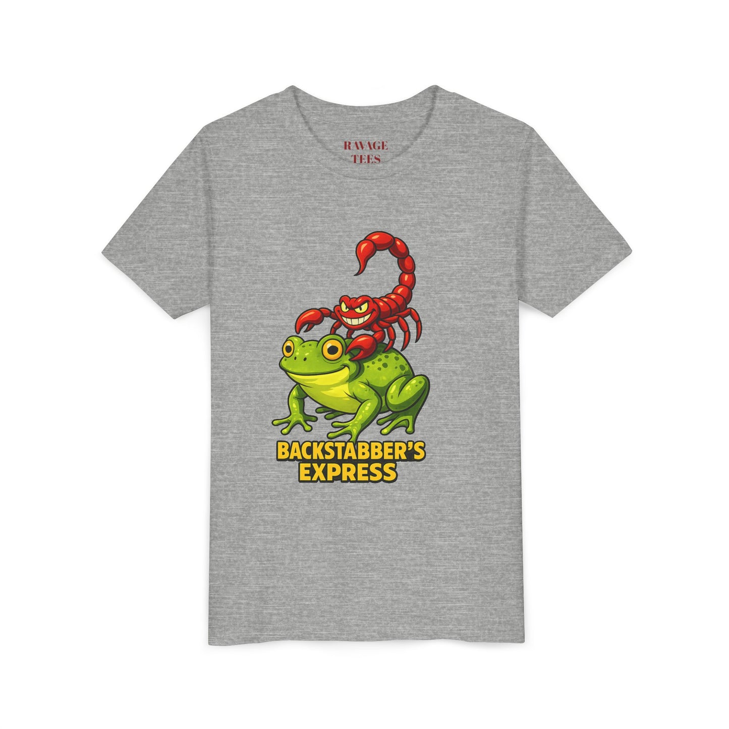 Youth Tee - "Backstabber's Express" Frog & Scorpion Graphic