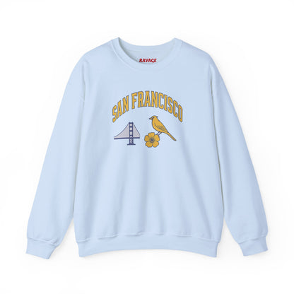 RAVAGE San Francisco - City Vibe Sweatshirt | Unisex Cardinal Crewneck, Cozy Fall Fashion, Casual Wear, Bird Lover Gift Idea