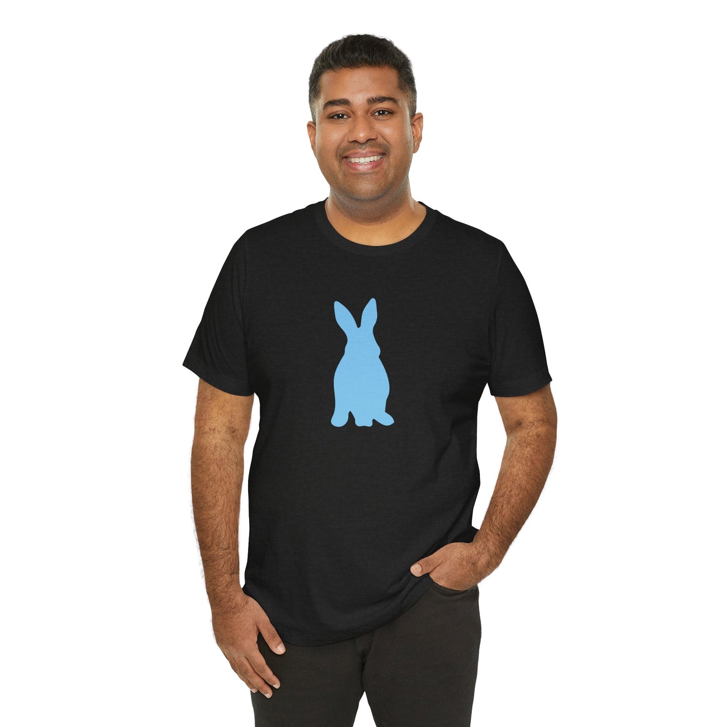 Minimal Blue Bunny Graphic Tee | Unisex Cotton T-Shirt