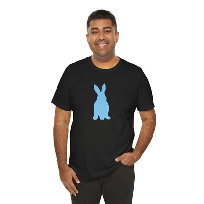 Minimal Blue Bunny Graphic Tee | Unisex Cotton T-Shirt