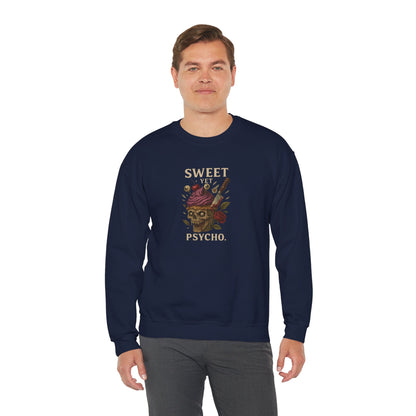 SWEET YET PSYCHO Unisex Crewneck Sweatshirt – Heavy Blend Pullover for Casual Wear | Cozy Streetwear Gift for Her, Feminist Fashion Statement
