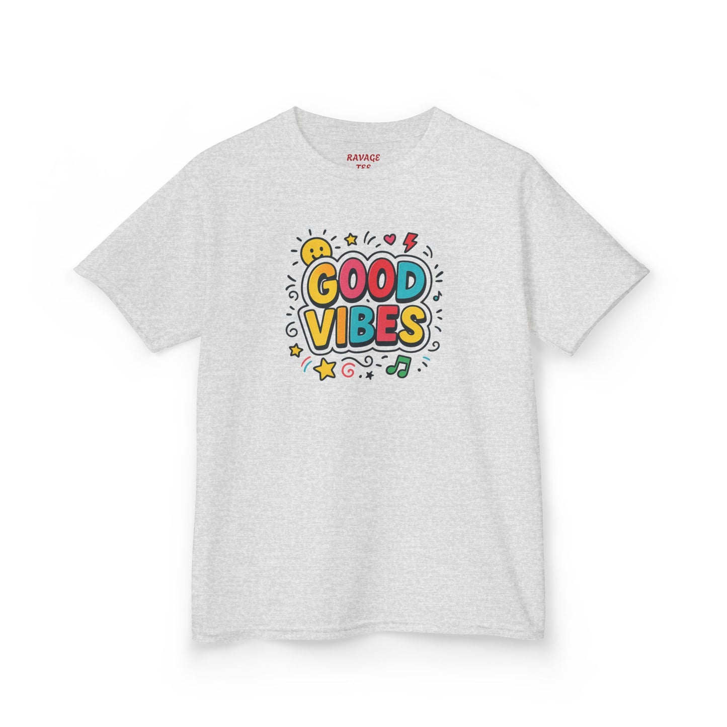 Kids Good Vibes T-Shirt – Fun Graphic Tee with Positive Message, Cool Summer Outfit, Birthday Gift for Children