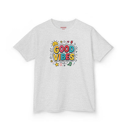 Kids Good Vibes T-Shirt – Fun Graphic Tee with Positive Message, Cool Summer Outfit, Birthday Gift for Children