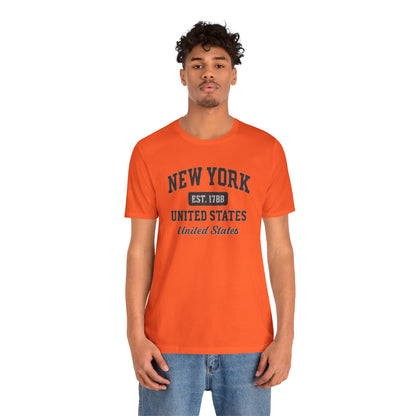 New York Vintage College T-Shirt – 'New York Est. 1788' Graphic Tee