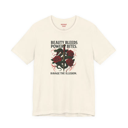 "Beauty Bleeds" Tee: Dark Aesthetic Unisex Graphic T-Shirt