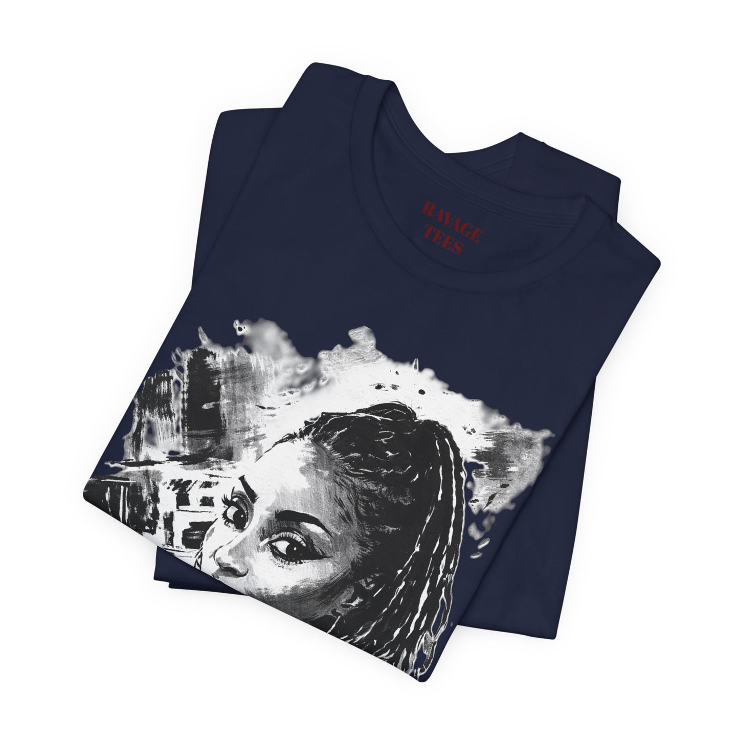 Personalize Black & White Ink Print T-Shirt