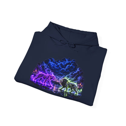 Neon Nebula Predator Clash Graphic Graphic Hoodie