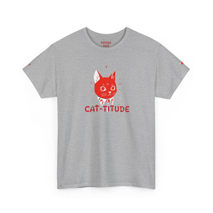 CAT-TITUDE Unisex Heavy Cotton Tee | Funny Cat Shirt
