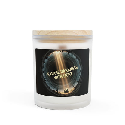 “Ravage Darkness With Light” Frosted Glass Candle 11oz