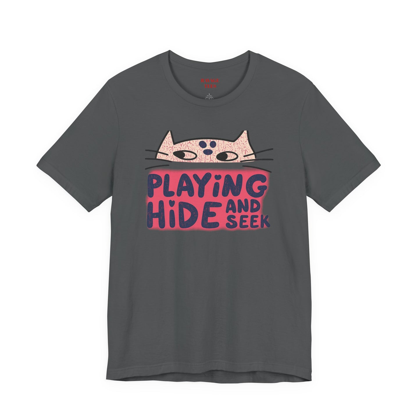 Playing Hide and Seek Cat T-Shirt — Cute Graphic Tee for Cat Lovers