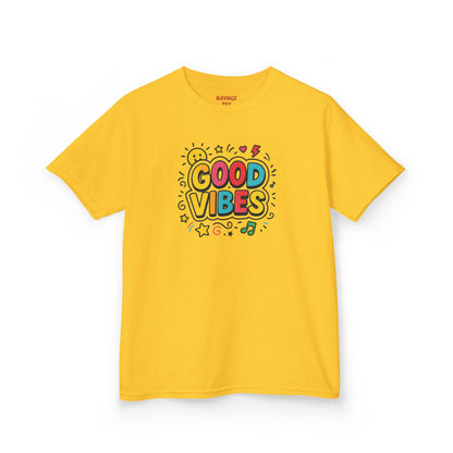 Kids Good Vibes T-Shirt – Fun Graphic Tee with Positive Message, Cool Summer Outfit, Birthday Gift for Children