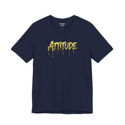 Attitude Drip Graphic Tee — Bold Yellow Streetwear T-Shirt