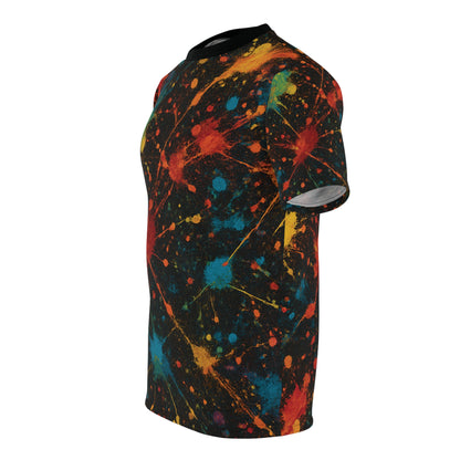 Art of Impact Colorful Splatter Unisex Tee, Eye-Catching Urban Graphic T-Shirt