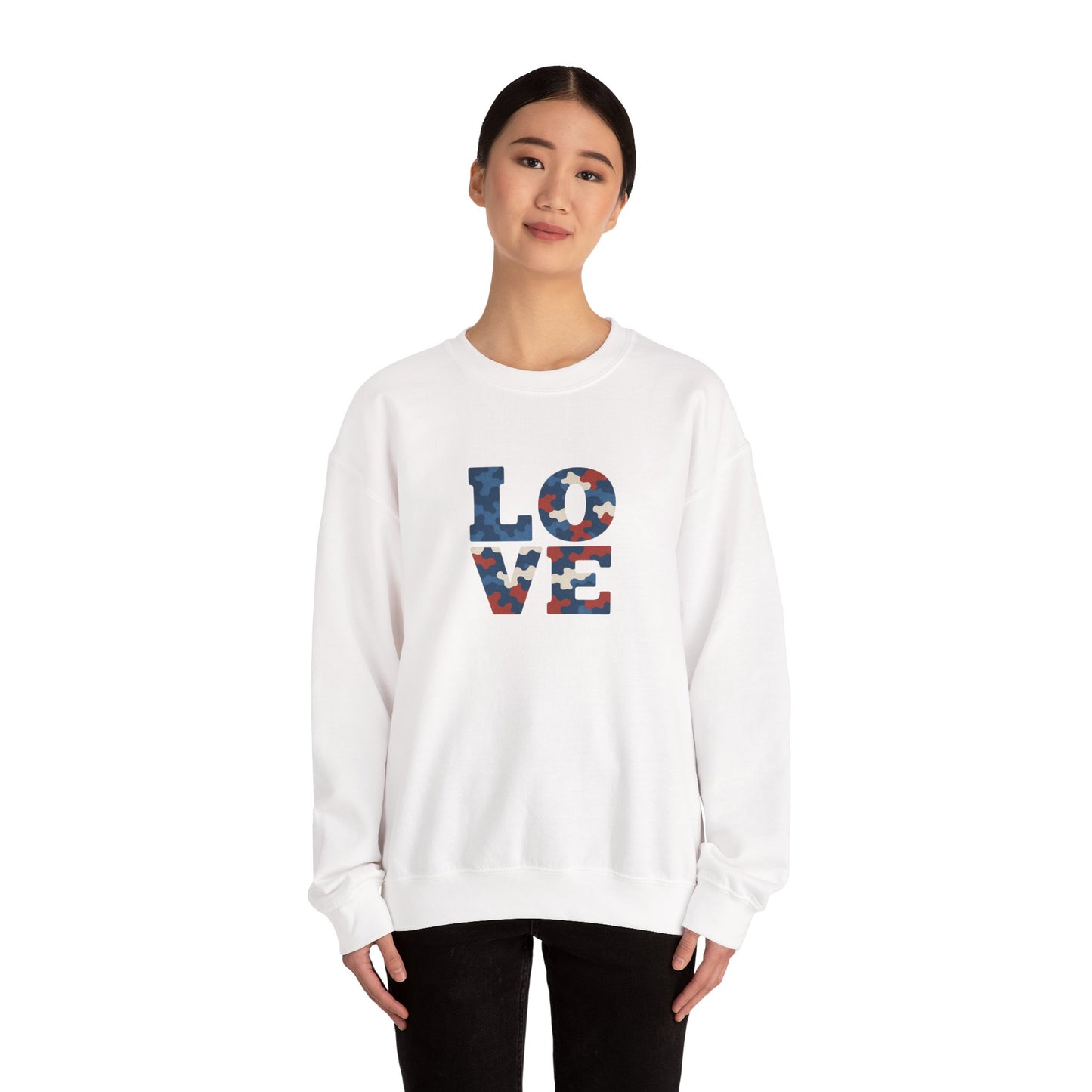 Patriotic Love Sweatshirt | Unisex Crewneck, Cozy Top for Celebrations, Gifts, Independence Day, Casual Style, Everyday Comfort