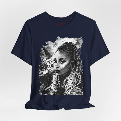 Personalize Black & White Ink Print T-Shirt