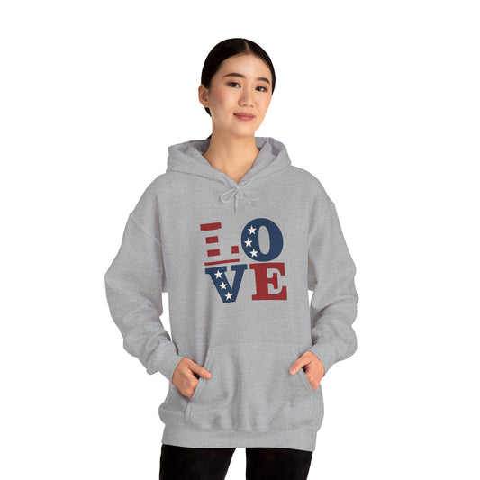 Unisex Hooded Sweatshirt with 'LOVE' Design - Cozy Gift for Friends, Valentine's Day, Casual Wear, Relaxation, Everyday Use