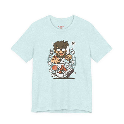 Retro Gamer Cartoon Character Tee