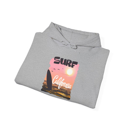 Surf California Hoodie – Relaxed Vibe for Beach Lovers, Perfect for Summer, Gift for Surfers, Comfortable Surfing Apparel, Unisex Sweatshirt