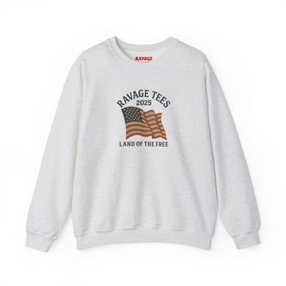 Patriotic Crewneck: "Land of the Free" Unisex Sweatshirt Gift