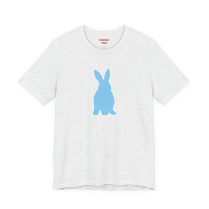 Minimal Blue Bunny Graphic Tee | Unisex Cotton T-Shirt