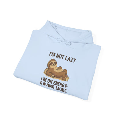 Funny Sloth Hoodie: I'm Not Lazy, Energy Saving Mode