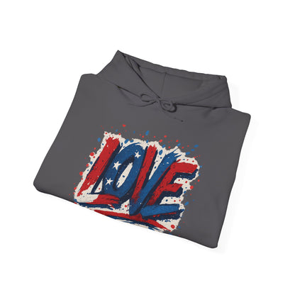 Unisex Hooded Sweatshirt with 'LOVE' Design - Cozy Gift for Friends, Valentine's Day, Casual Wear, Relaxation, Everyday Use
