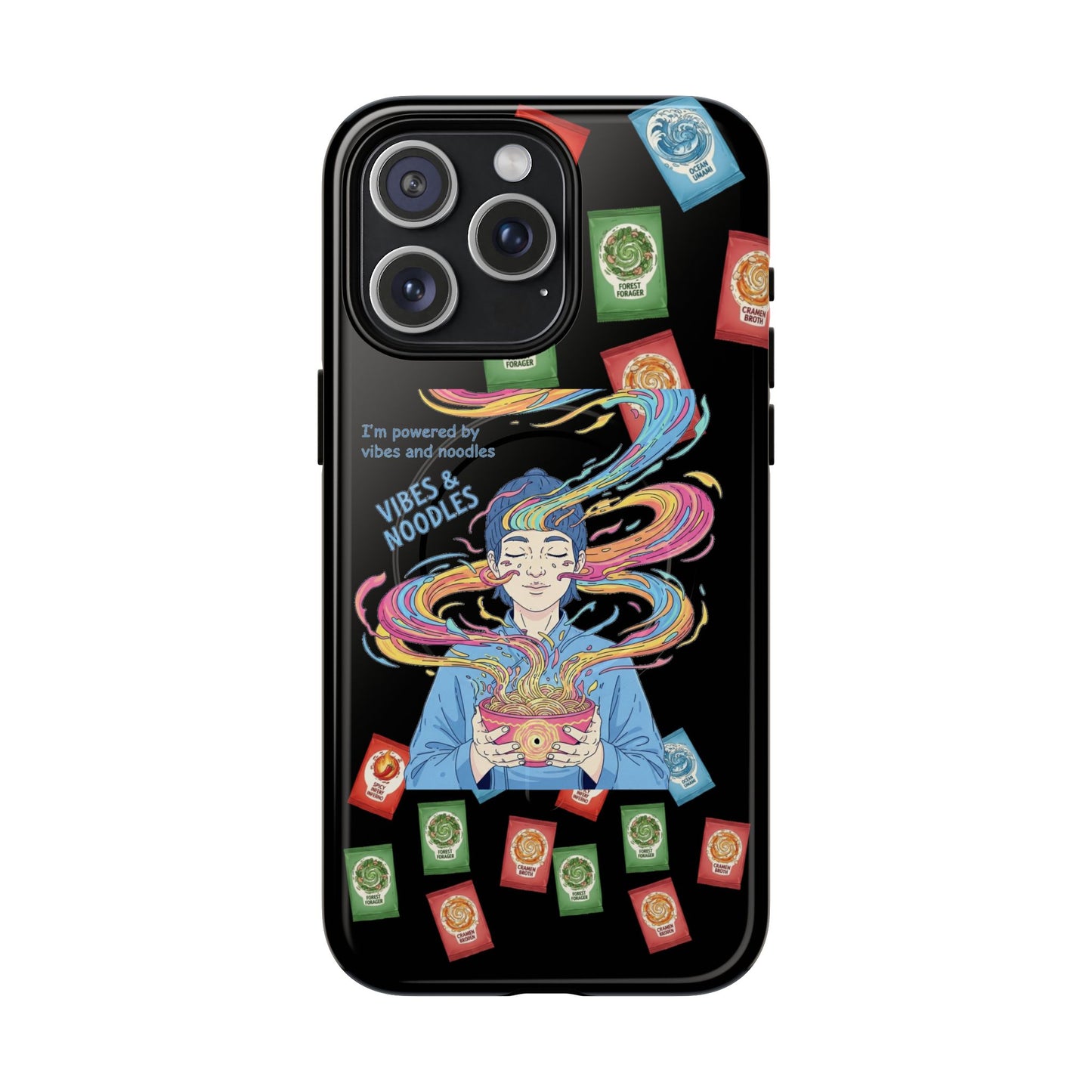 Noodle Lover Phone Case: Vibrant Cute Foodie Magnetic Anime Style