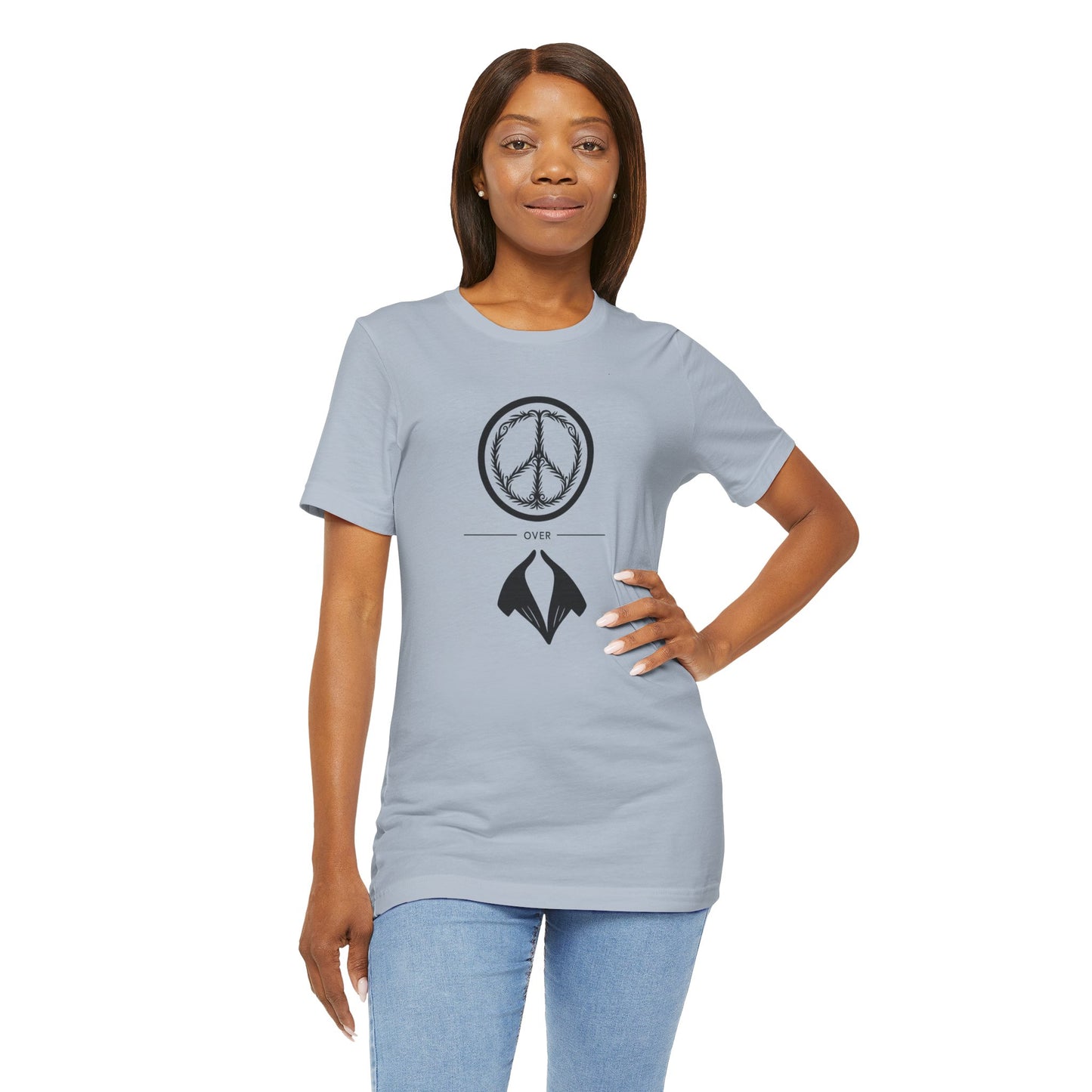 Peace Sign Unisex Jersey Tee, Casual Wear, Gift for Friends, Summer Fashion, Festival Outfit, Eco-Friendly Apparel