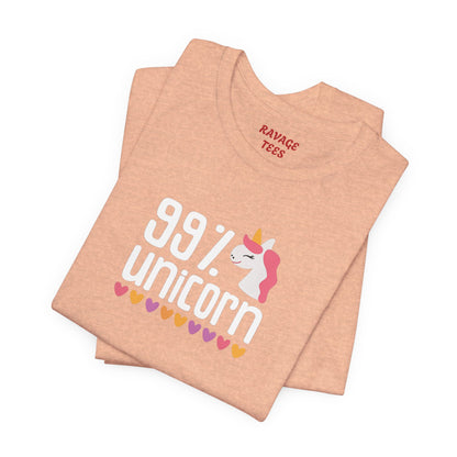 99% Unicorn Tee: Funny, Whimsical Graphic T-Shirt for All Ages