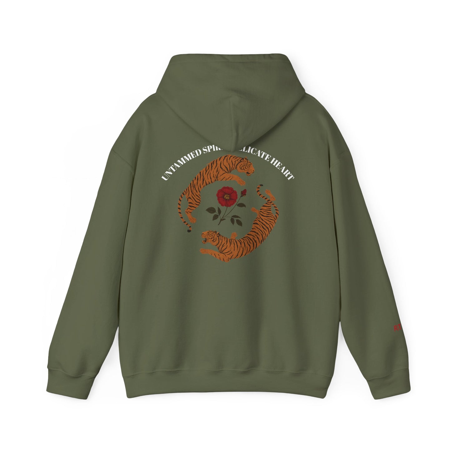 Black Tiger & Rose Graphic Hoodie