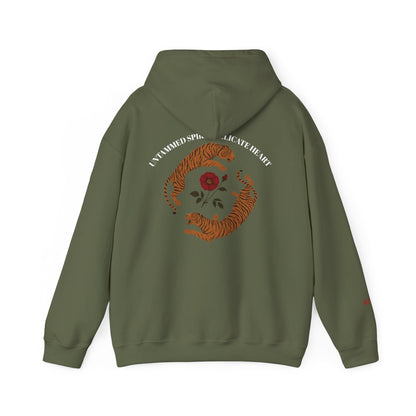 Black Tiger & Rose Graphic Hoodie