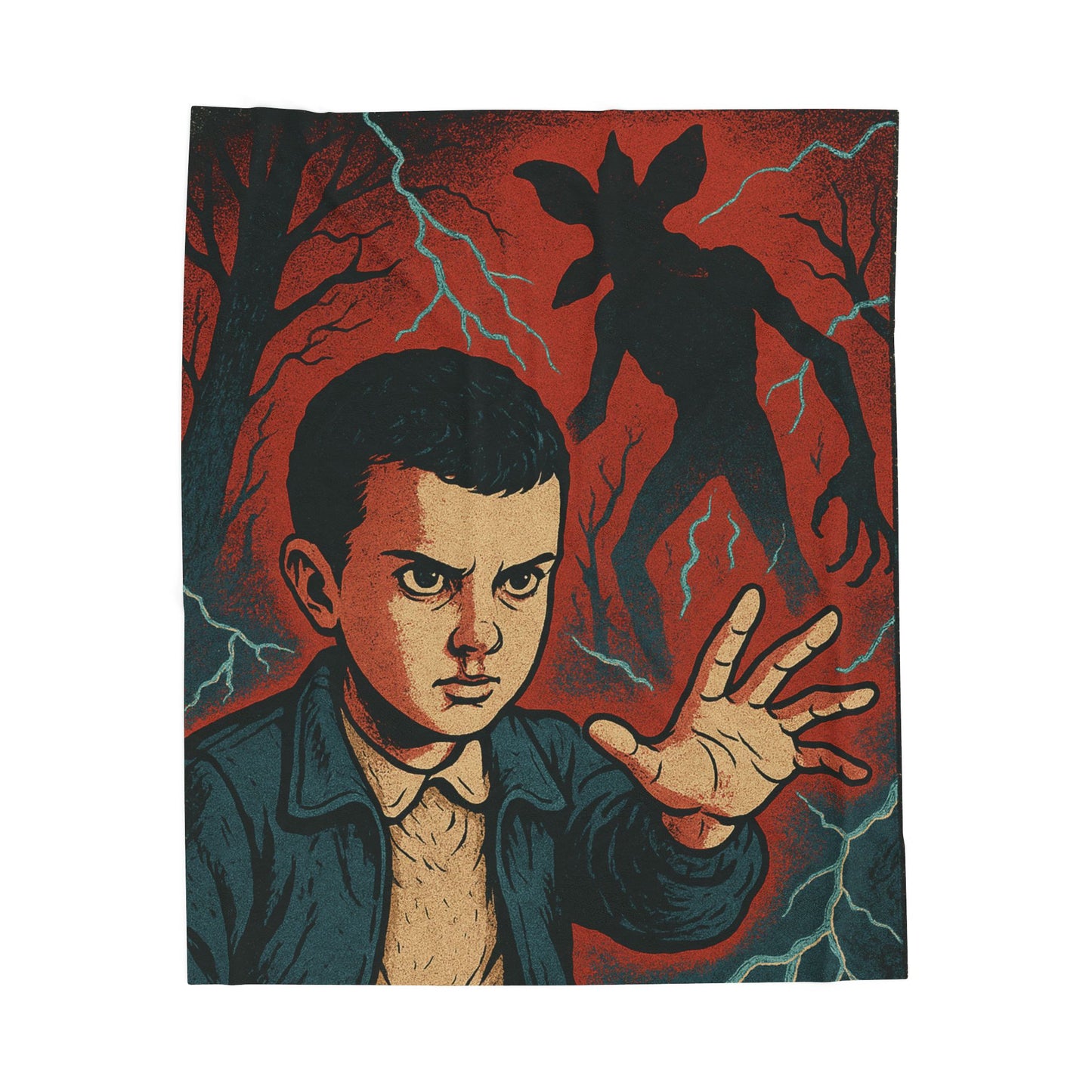 Stranger Vibes Velveteen Plush Blanket, Cozy Throw for Movie Nights, Halloween Decor, Gifts for Fans, Retro Home Decor, Soft and Warm