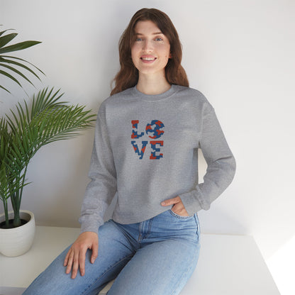 Patriotic Love Sweatshirt | Unisex Crewneck, Cozy Top for Celebrations, Gifts, Independence Day, Casual Style, Everyday Comfort