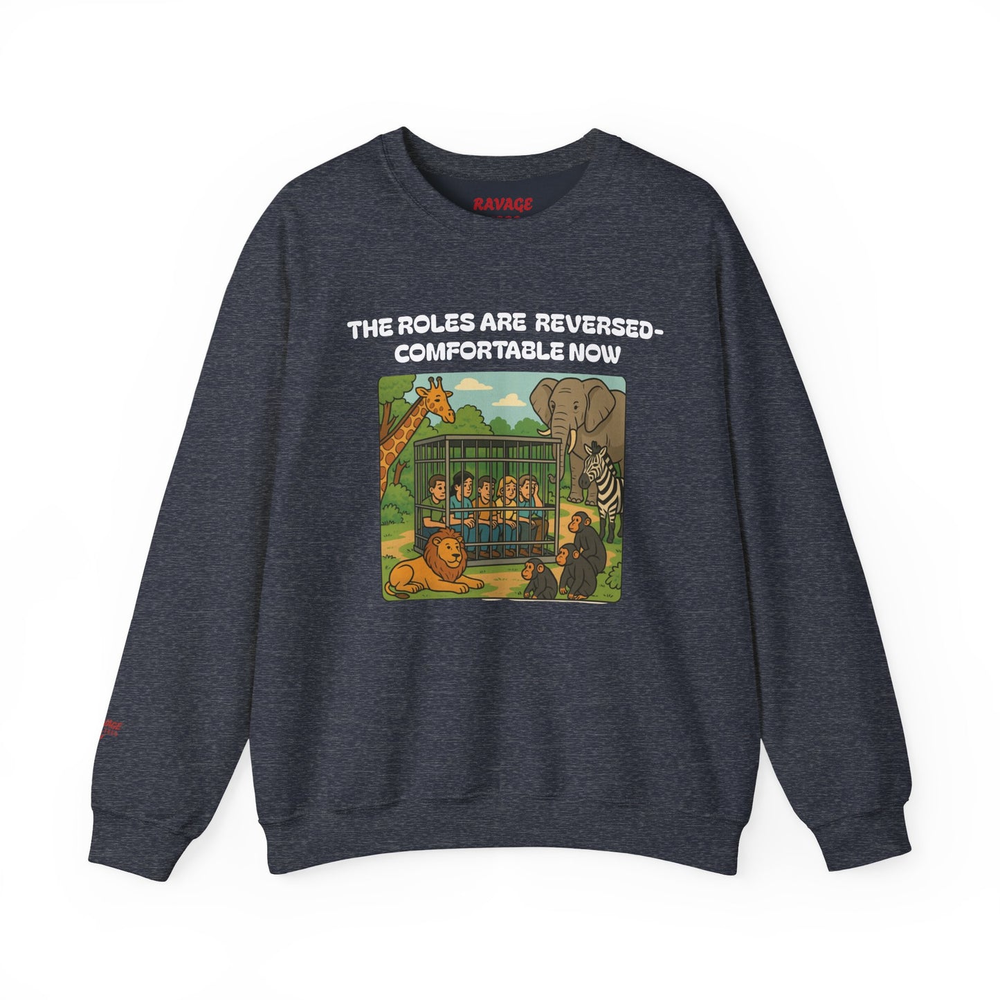 Reversal of Roles-Fun Animal Crewneck Sweatshirt, Unisex Sweatshirt