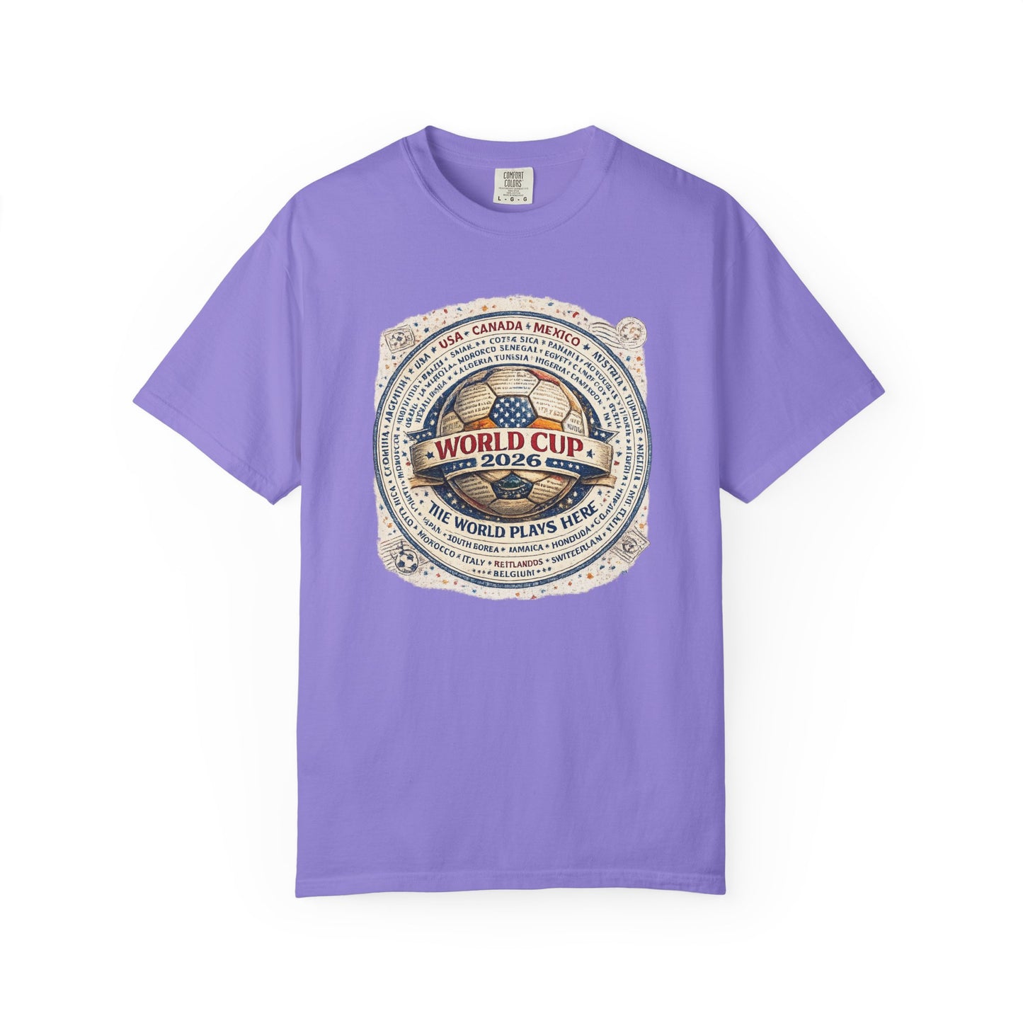 World Cup 2026 Vintage Soccer T-Shirt — USA Canada Mexico Tournament Tee